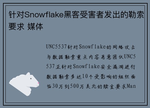 针对Snowflake黑客受害者发出的勒索要求 媒体
